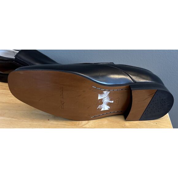Near Mint. stacy adams hillman black bike‎ toe slip on leather loafer 11W - Picture 8 of 12
